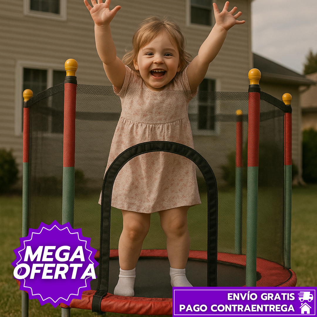 Jumpix™: Trampolín Grande y Seguro Ideal para Interior o Exterior