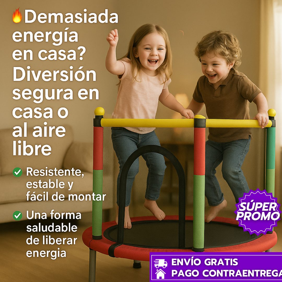 Jumpix™: Trampolín Grande y Seguro Ideal para Interior o Exterior
